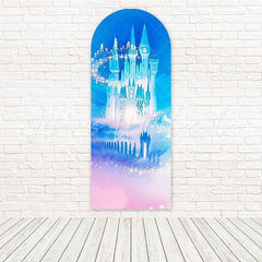 Toile de fond pour arche château bleu La Reine des Neiges pour thèmes fantaisie hiver