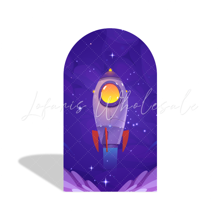 Toile de fond pour arche fête anniversaire Baby Shower dessin animé galaxie