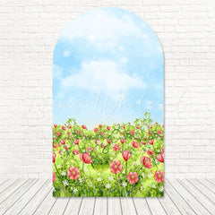 Toile de fond pour arche thème pelouse verte jardin pour événement extérieur