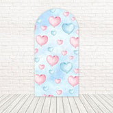 Toile de fond pour arche thème révélation genre rose bleu pour événement Baby Shower