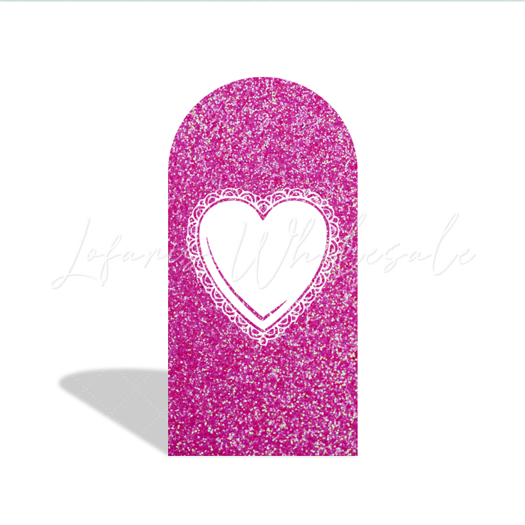 Toile de fond pour arche Joyeux Anniversaire tête Barbie paillettes
