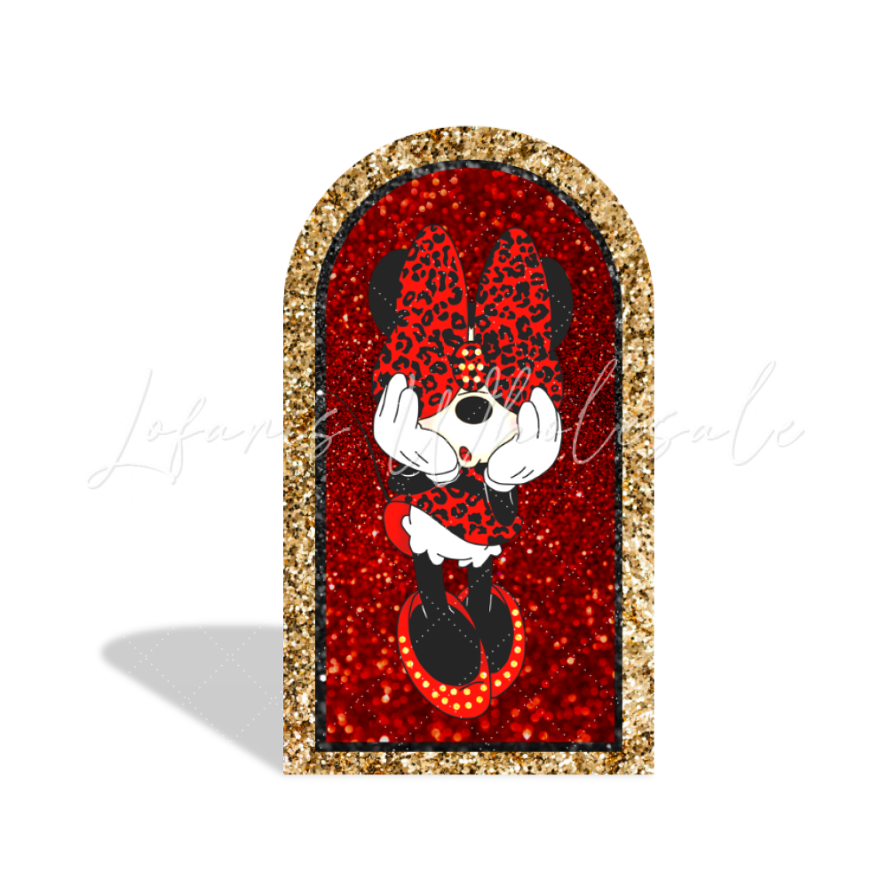 Toile de fond pour arche Joyeux Anniversaire Minnie paillettes