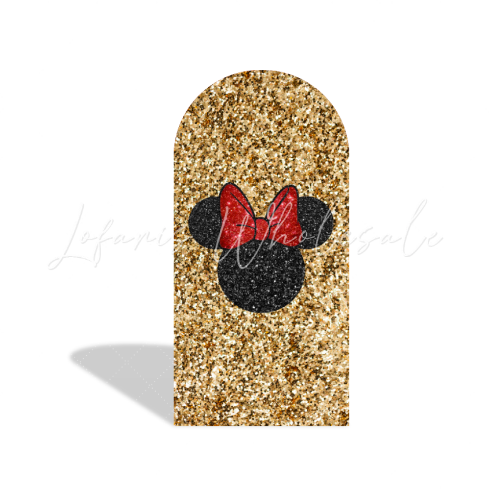Toile de fond pour arche Joyeux Anniversaire Minnie paillettes