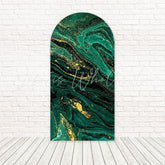 Toile de fond pour arche brillance luxe marbre vert or pour célébration stylée