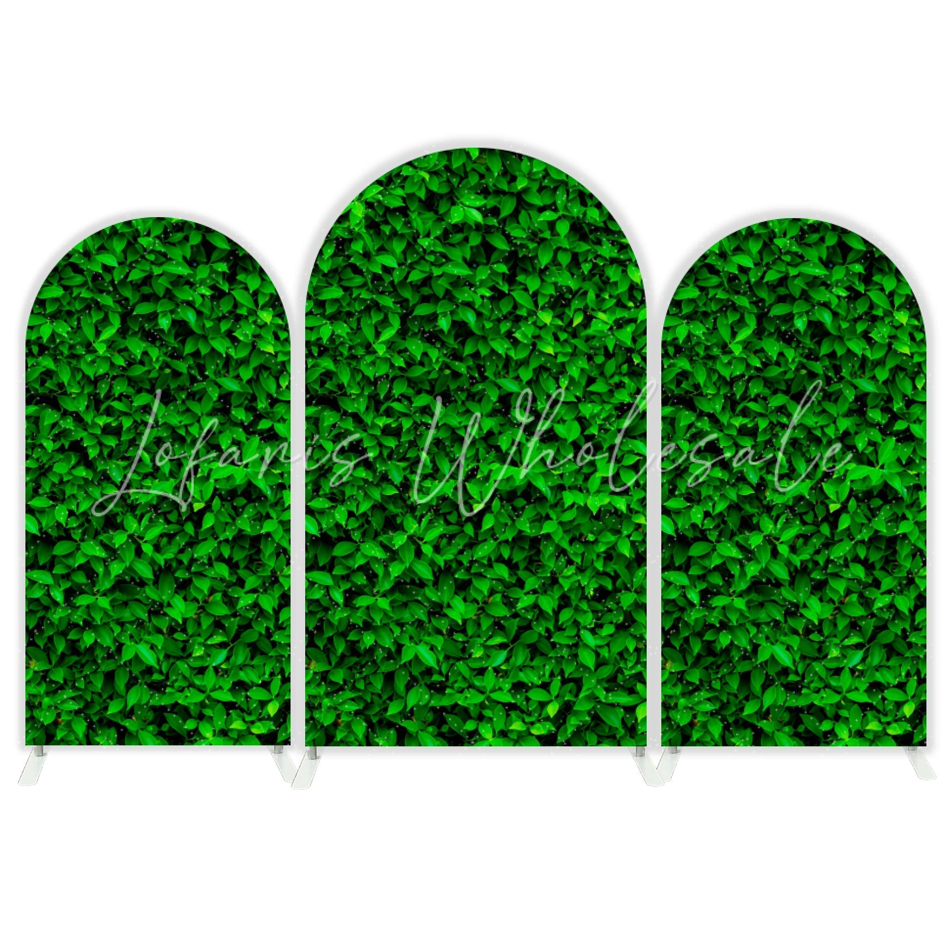 Toile de fond pour arche fête anniversaire fond feuilles arbre vert
