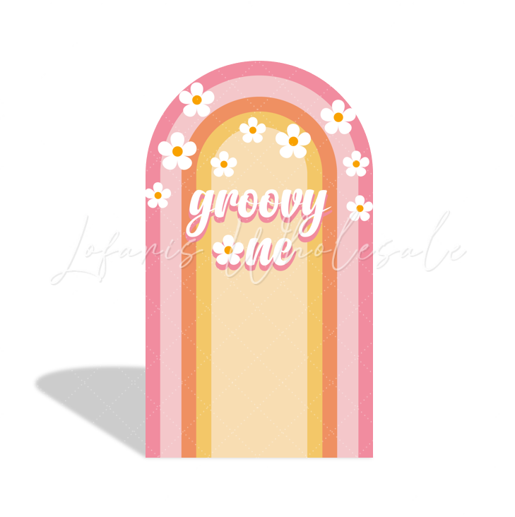 Toile de fond pour arche fond fête Joyeux Anniversaire Baby Shower Groovy One