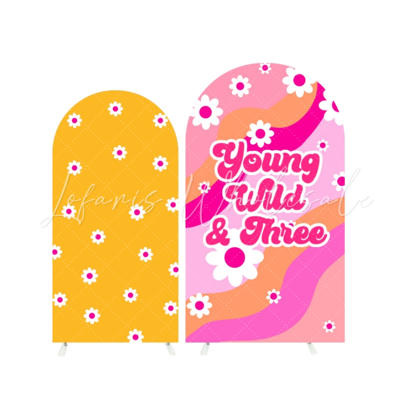 Toile de fond pour arche fête anniversaire Groovy Three
