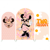 Toile de fond pour arche fond fête Joyeux Anniversaire Baby Shower Minnie Groovy Two