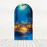 Toile de fond pour arche cimetière citrouilles Halloween pour occasions effrayantes