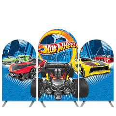 Kit toile de fond pour arche fête anniversaire voiture de course thème Hotwheels