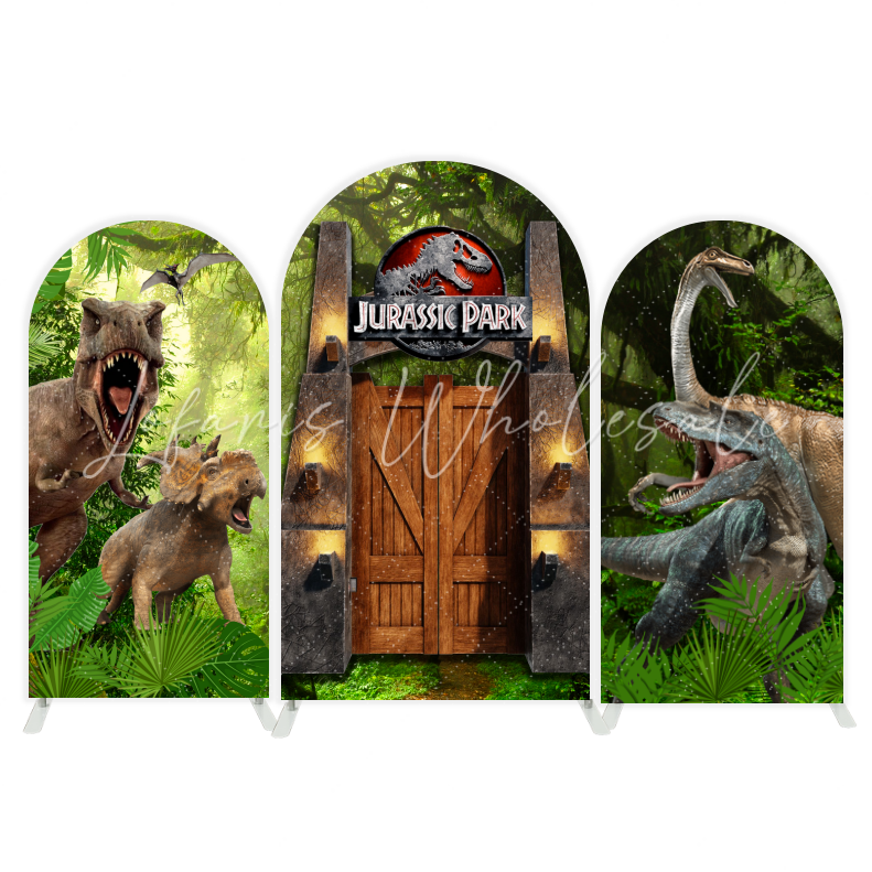 Toile de fond pour arche fête anniversaire Jurassic World Park