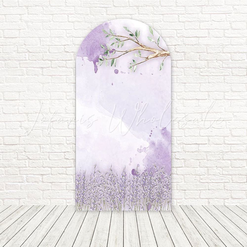 Toile de fond pour arche floraison calme jardin lavande pour événement extérieur paisible
