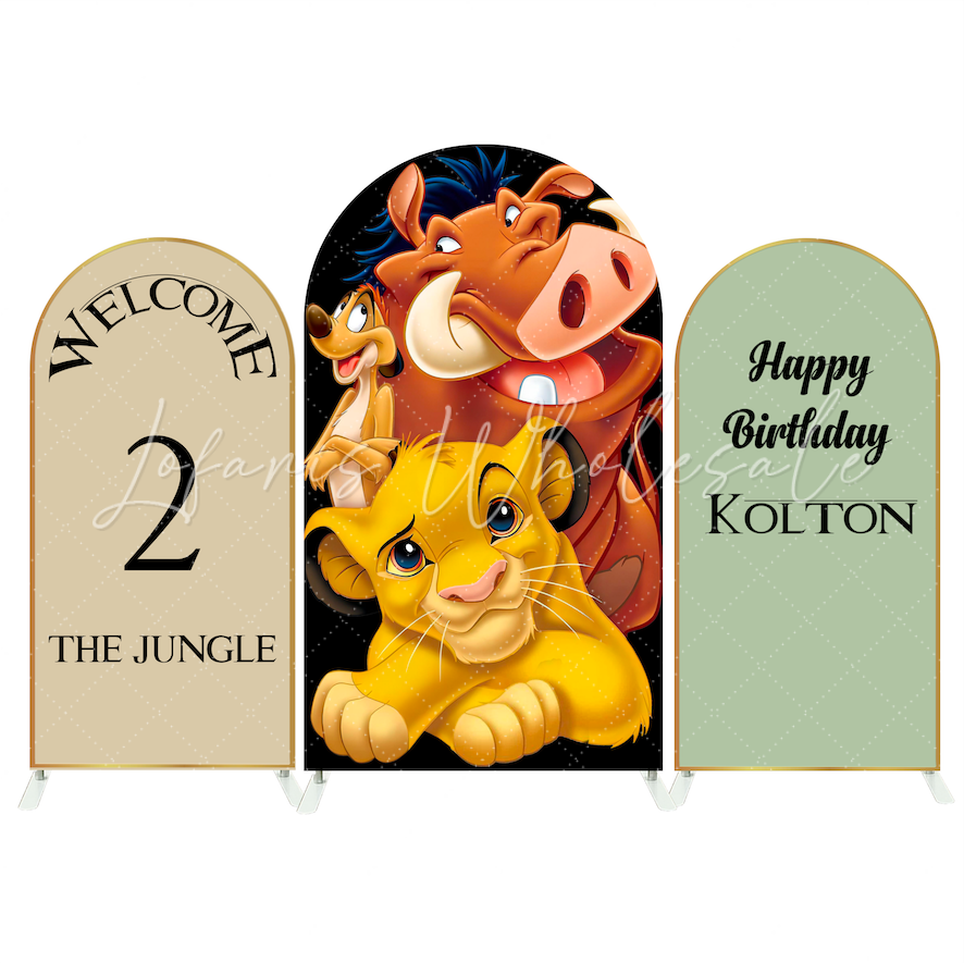 Toile de fond pour arche fête anniversaire Baby Shower Le Roi Lion