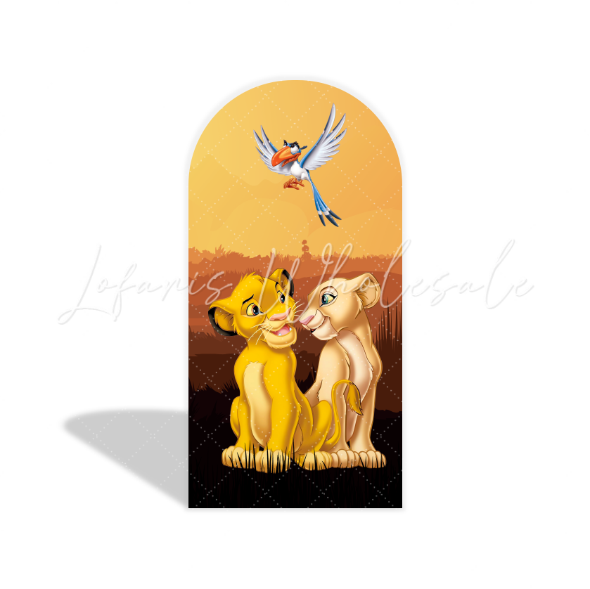 Toile de fond pour arche fête anniversaire Le Roi Lion