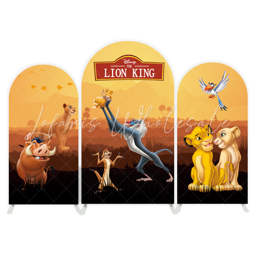 Toile de fond pour arche fête anniversaire Le Roi Lion