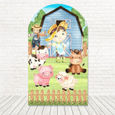 Toile de fond pour arche poulailler petite ferme pour événement bébé campagne
