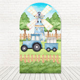 Toile de fond pour arche scène animal vache petite ferme pour joie fête bébé