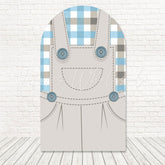 Toile de fond pour arche look salopette petite ferme pour fête bébé mignonne