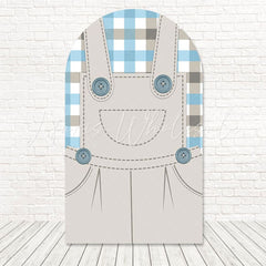 Toile de fond pour arche look salopette petite ferme pour fête bébé mignonne