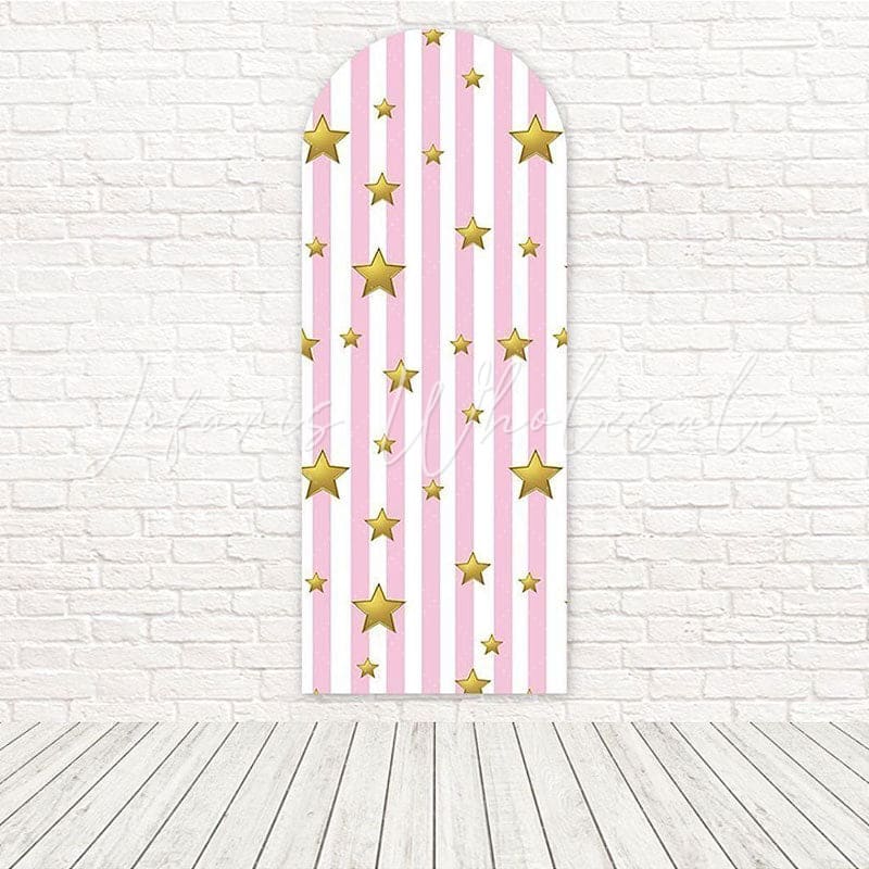 Toile de fond pour arche ambiance ciel doux rayure petites étoiles pour shoot rêveur