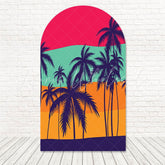 Toile de fond pour arche teinte orange coucher de soleil pour célébration enfants boho