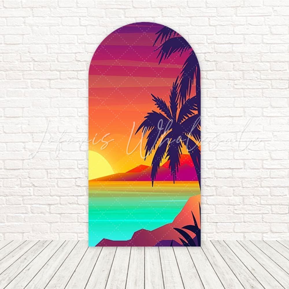 Toile de fond pour arche scène ciel pêche petit coucher de soleil pour fun fête été