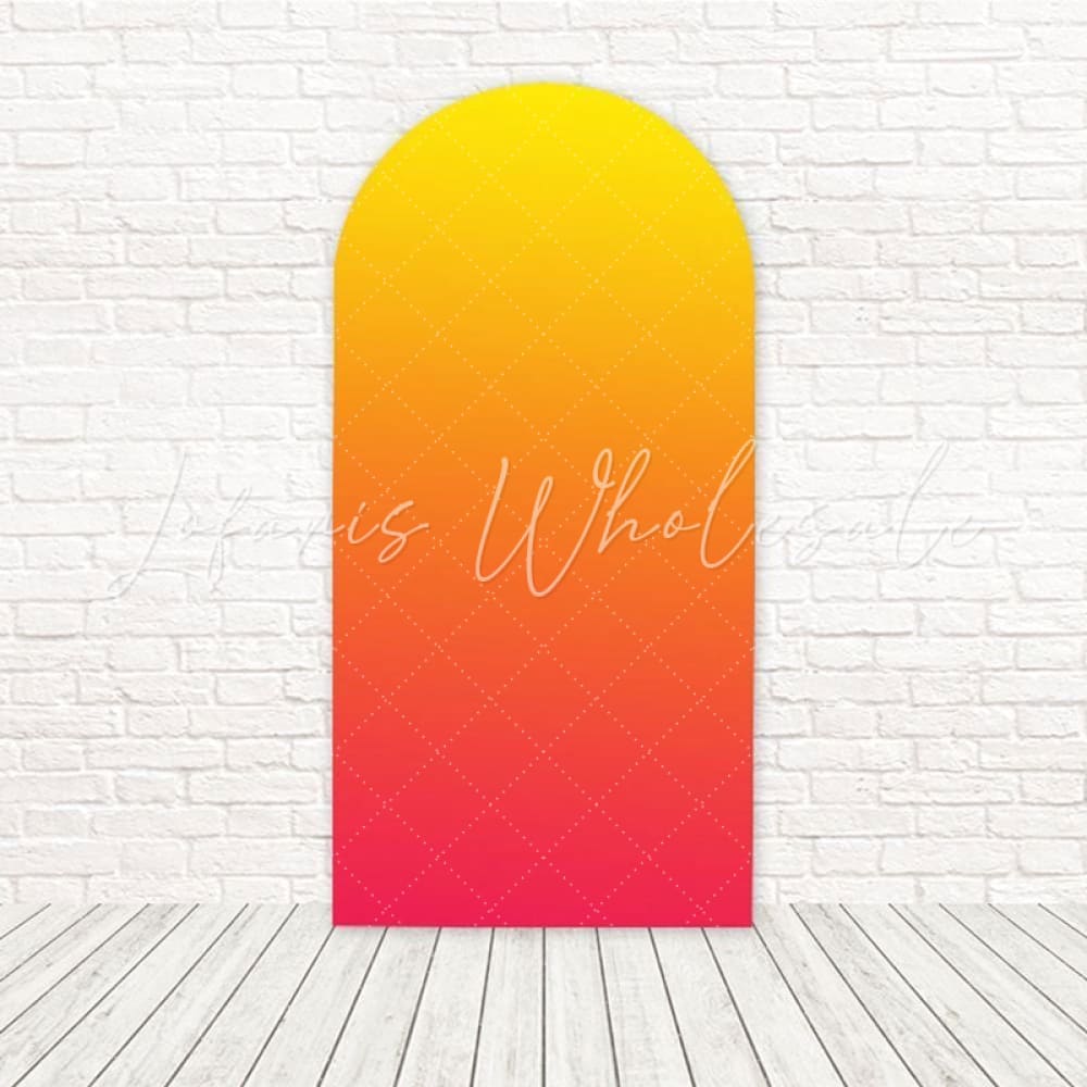 Toile de fond pour arche teintes orange douces petit coucher de soleil pour anniversaire extérieur