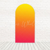 Toile de fond pour arche teintes orange douces petit coucher de soleil pour anniversaire extérieur