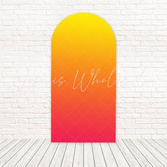 Toile de fond pour arche teintes orange douces petit coucher de soleil pour anniversaire extérieur