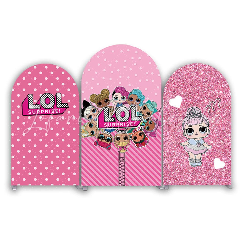 Toile de fond pour arche Joyeux Anniversaire thème LOL Surprise