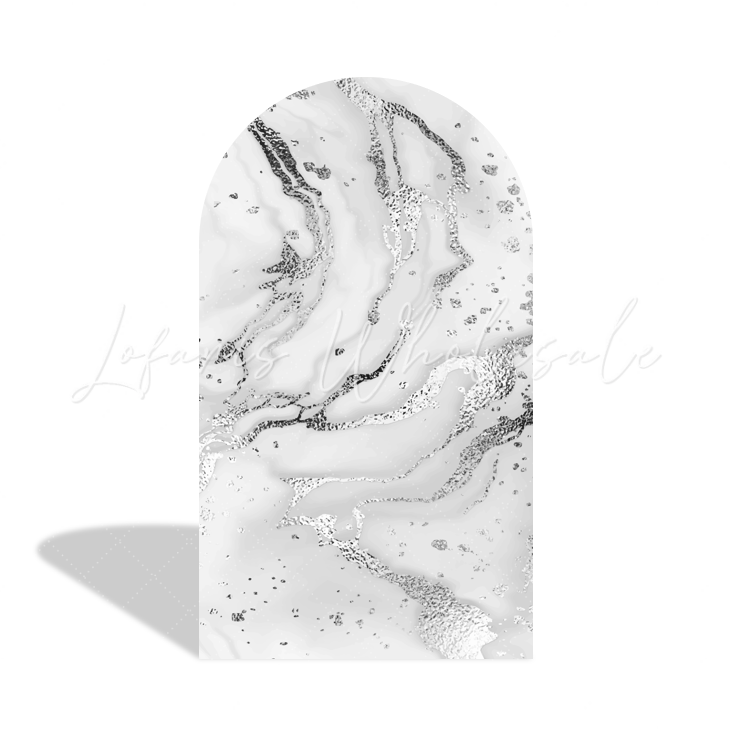 Toile de fond pour arche Joyeux Anniversaire capitonné marbre