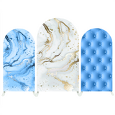 Toile de fond pour arche Joyeux Anniversaire capitonné marbre bleu