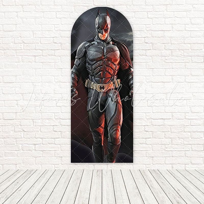 Toile de fond pour arche nuit ville héros Batman Marvel pour fête thème courageux