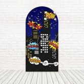 Toile de fond pour arche action immeubles héros Marvel pour fans super-héros