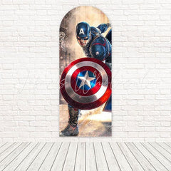 Toile de fond pour arche Captain America super-héros Marvel pour événements héroïques