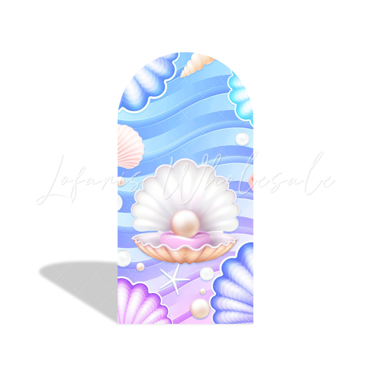 Housse pour arche fond fête anniversaire Baby Shower Sirène