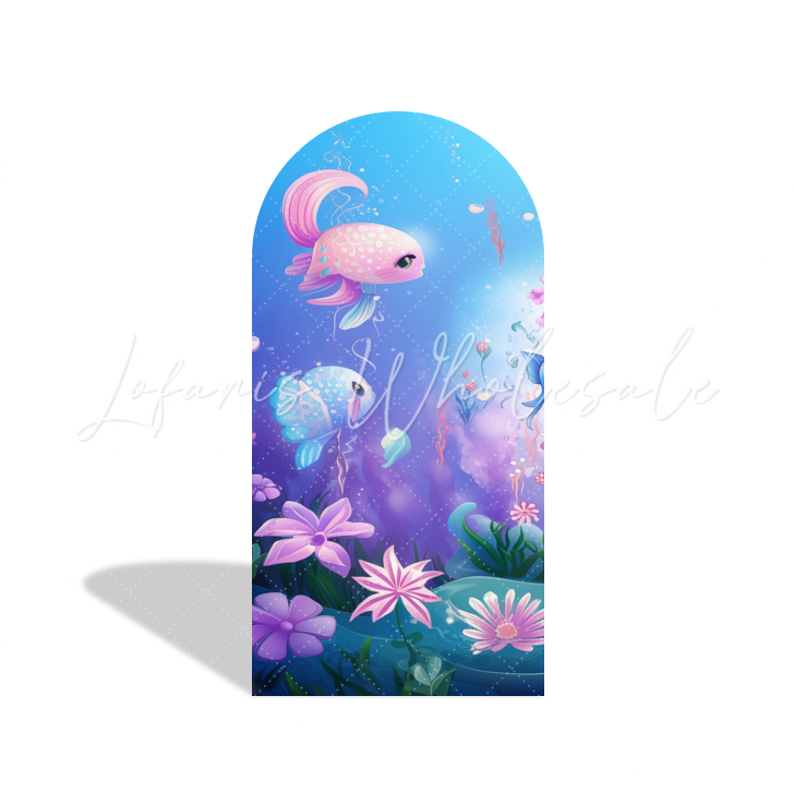 Toile de fond pour arche fond fête anniversaire Baby Shower Sirène
