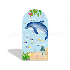 Toile de fond pour arche Joyeux Anniversaire Baby Shower Sirène