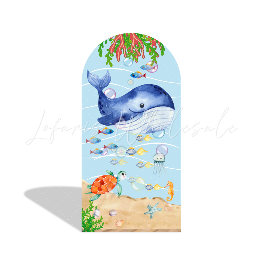 Toile de fond pour arche Joyeux Anniversaire Baby Shower Sirène