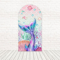 Toile de fond pour arche écailles sirène éclat océan pour fête sous-marine