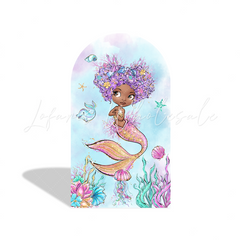 Housse pour arche fond fête anniversaire Baby Shower thème Sirène