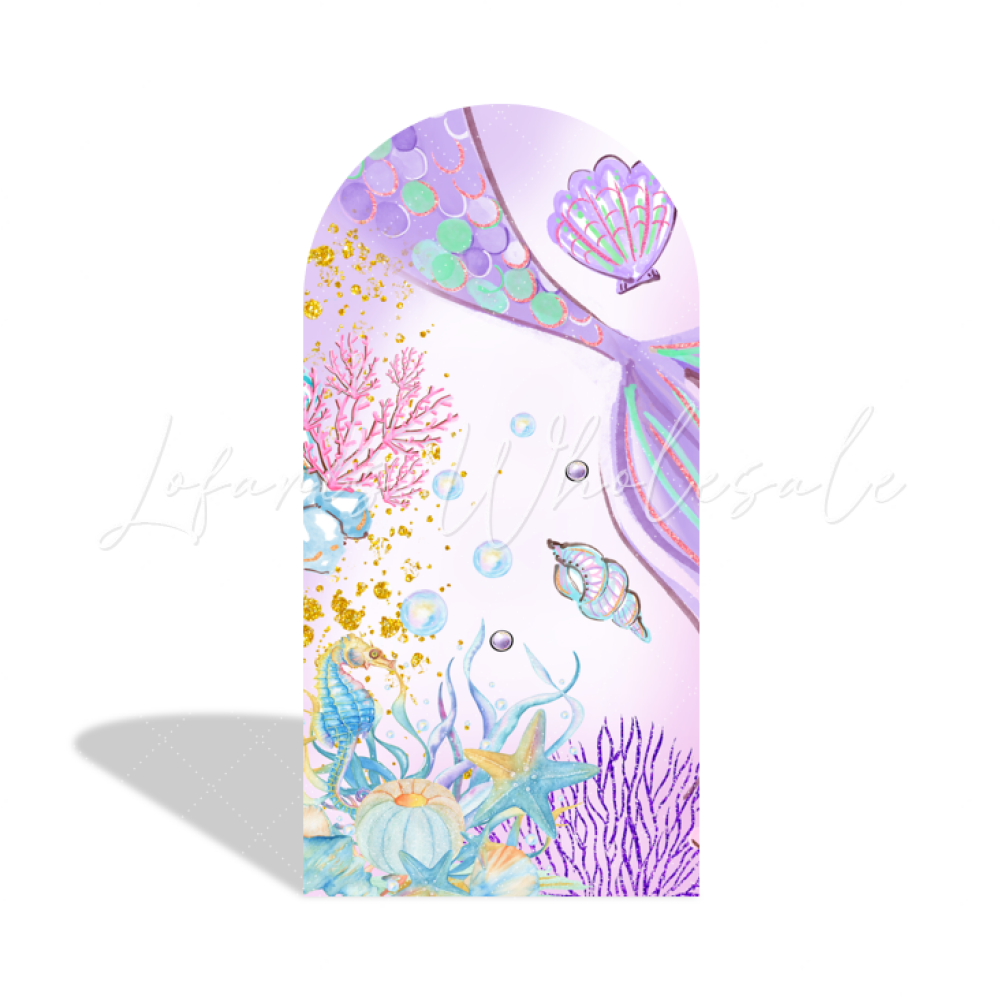 Toile de fond pour arche fond fête anniversaire Baby Shower thème Sirène