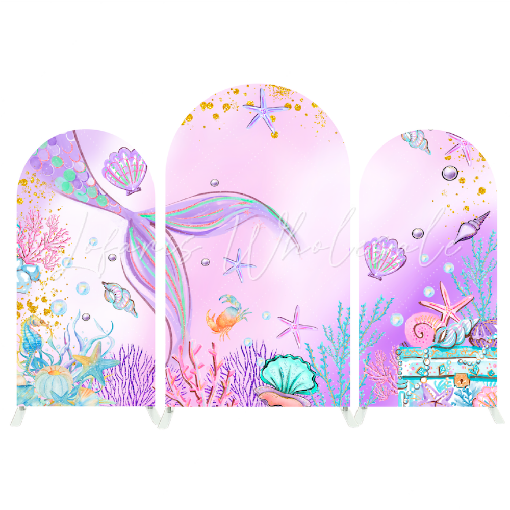 Toile de fond pour arche fond fête anniversaire Baby Shower thème Sirène