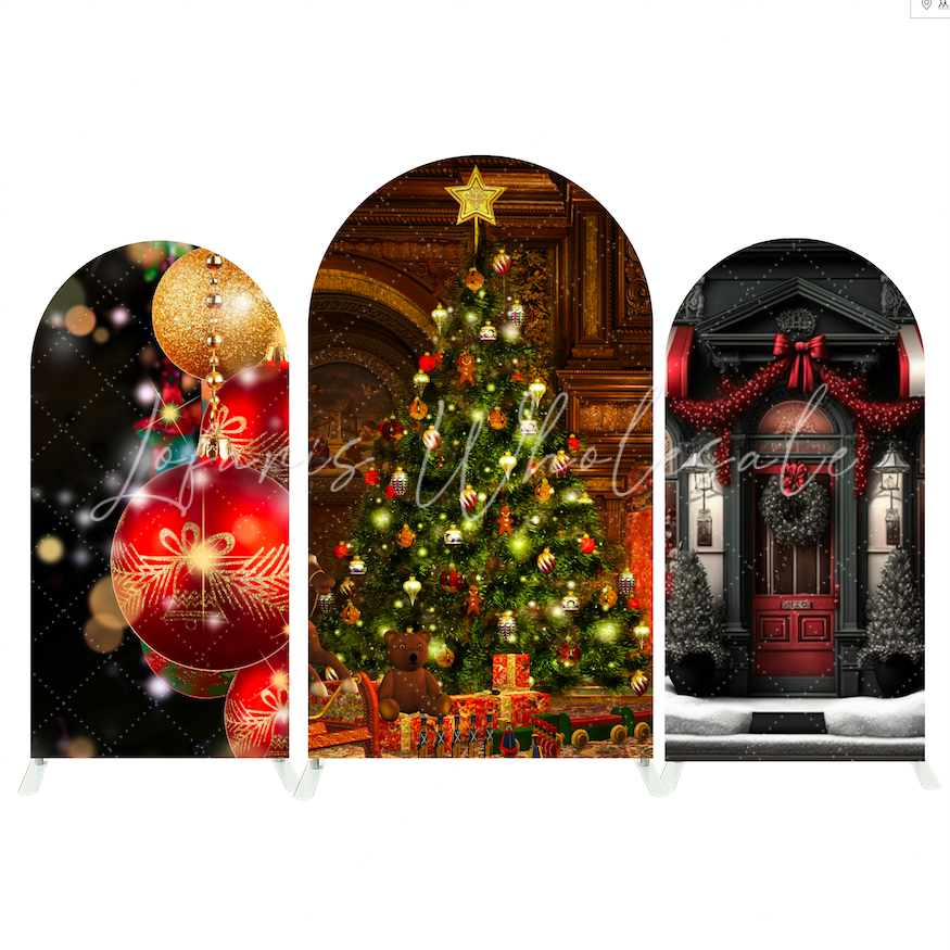 Toile de fond pour arche décoration vacances événement Joyeux Noël