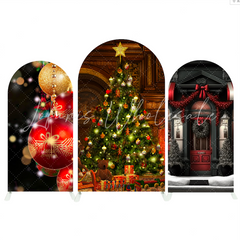 Toile de fond pour arche décoration vacances événement Joyeux Noël