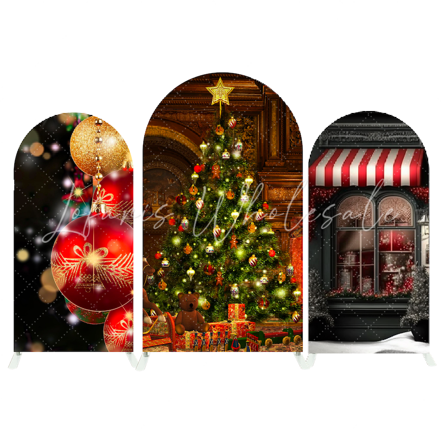 Toile de fond pour arche décoration vacances événement Joyeux Noël