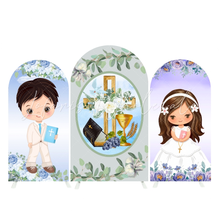 Toile de fond pour arche fête Dieu bénisse calice baptême Ma Première Communion