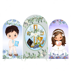 Toile de fond pour arche fête Dieu bénisse calice baptême Ma Première Communion