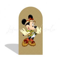 Toile de fond pour arche Joyeux Anniversaire Mickey Minnie Safari