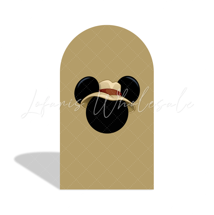 Toile de fond pour arche Joyeux Anniversaire Mickey Minnie Safari
